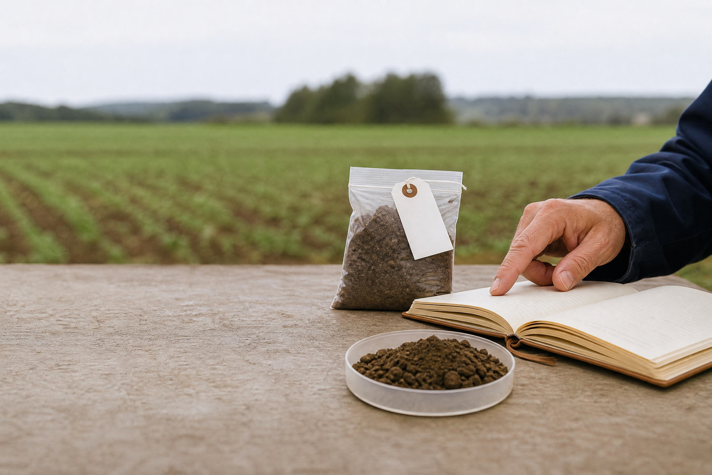 Soil sample and field record under review